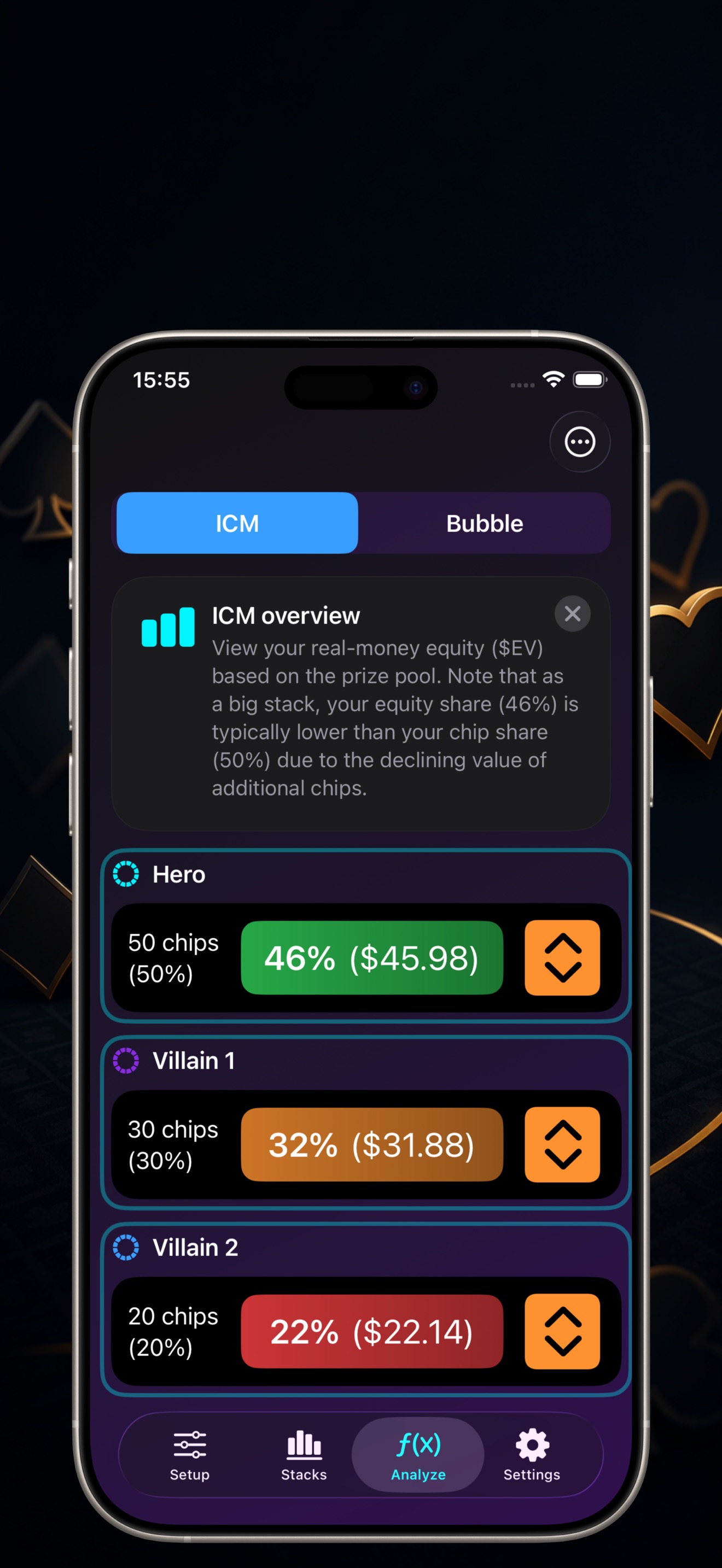 ICMAnalyzer tournament overview screen